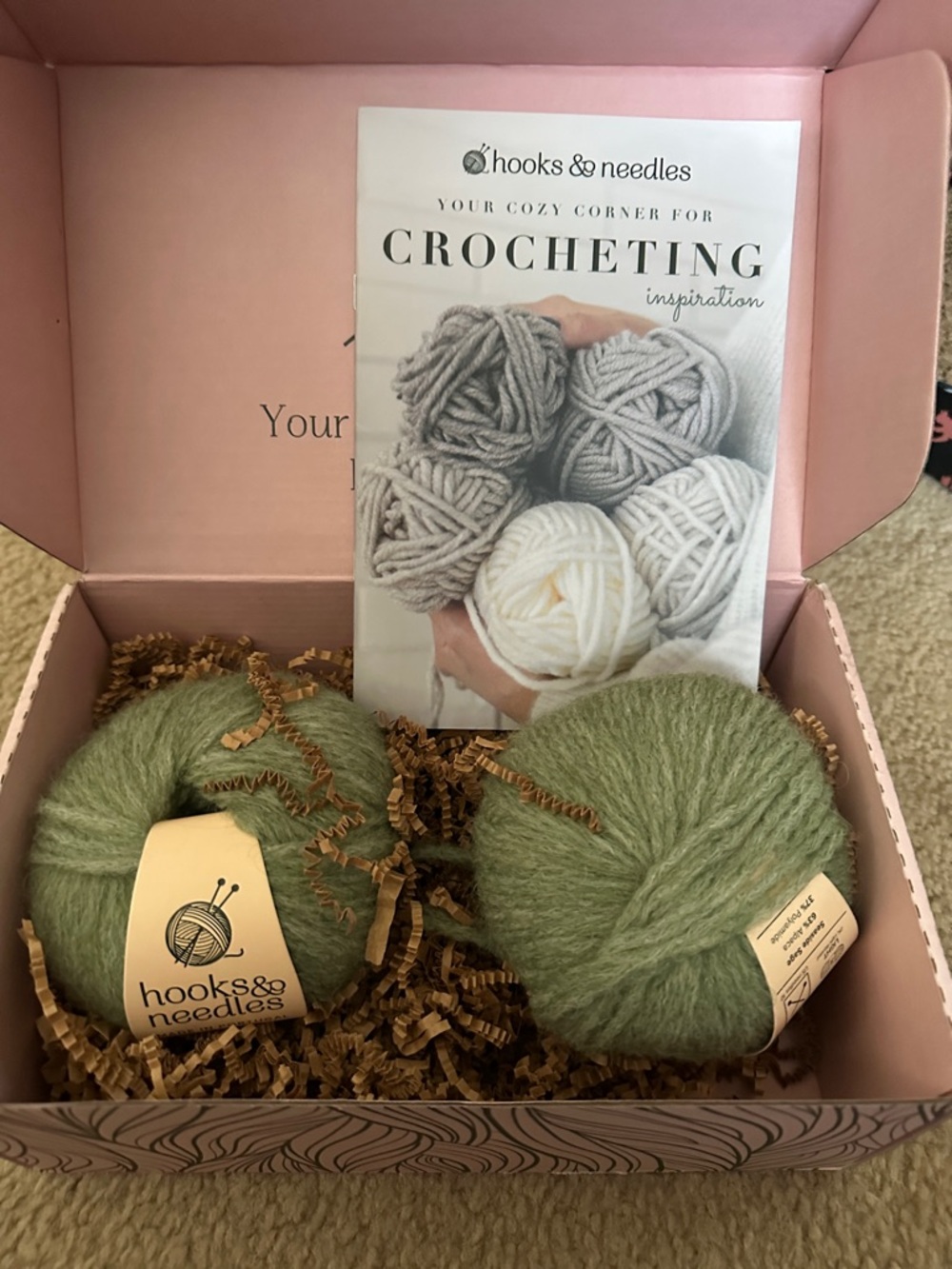 Hooks & Needles Olive Green Cozy Yarn Duo